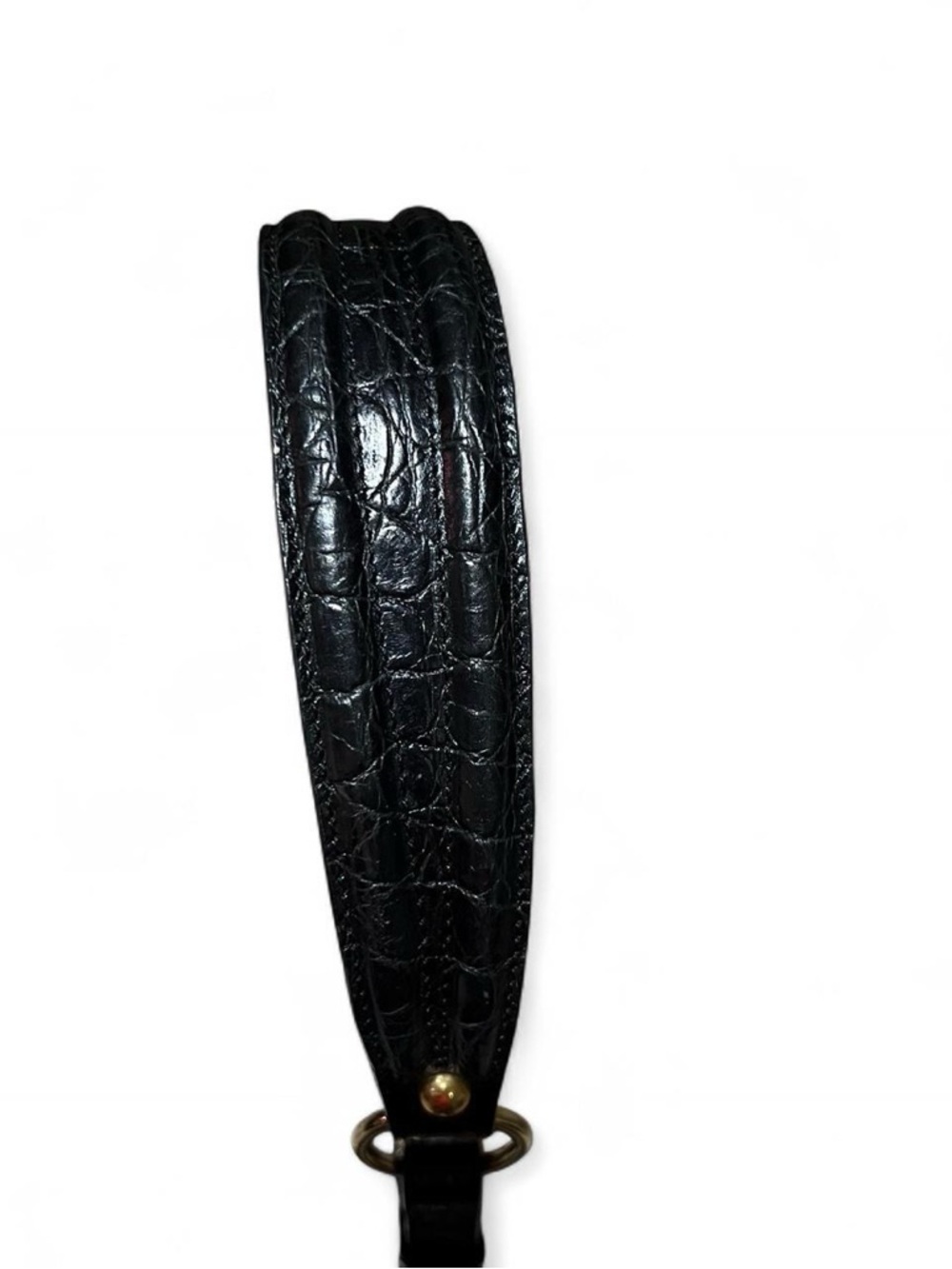 Brahmin Brown and Black Croc-Accent Shoulder Bag - Picture 3 of 8
